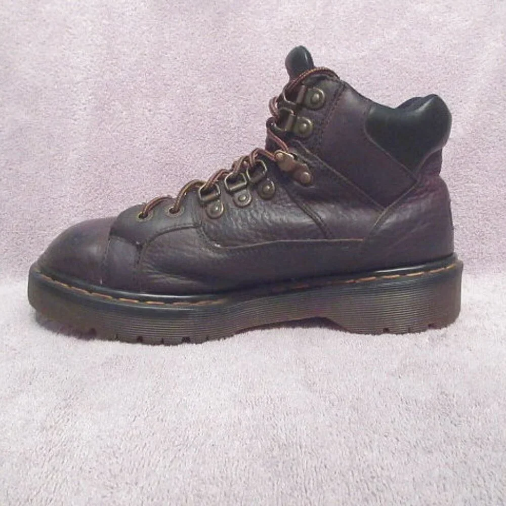 Vtg Dr. Doc Martens Mens Boots Size 9 Leather Chunky Combat Made In England